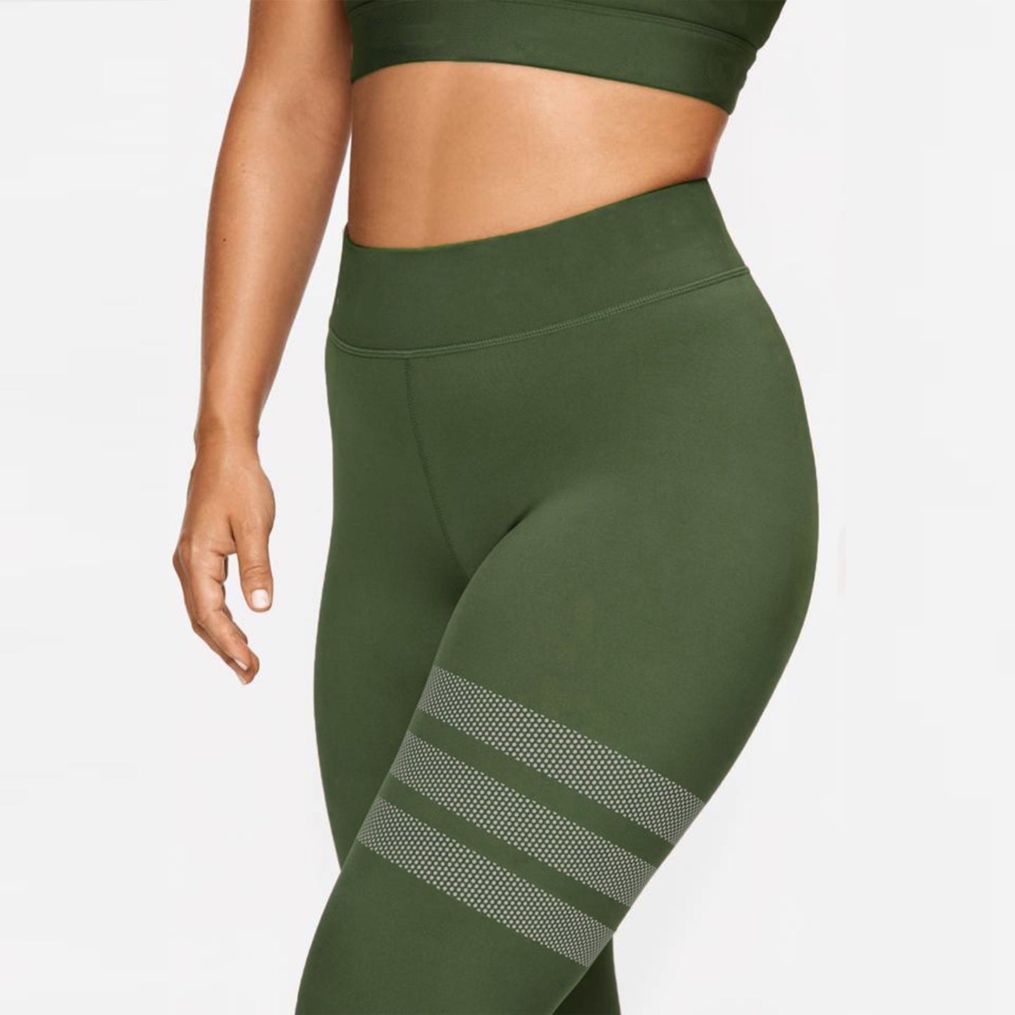 Forest green Tights And Vest Sets-Yoga